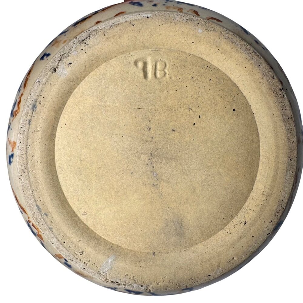 Redwing Spongeware Stoneware Bowl Speckled Vintage 7" Diameter Crock Farmhouse E - Picture 3 of 11